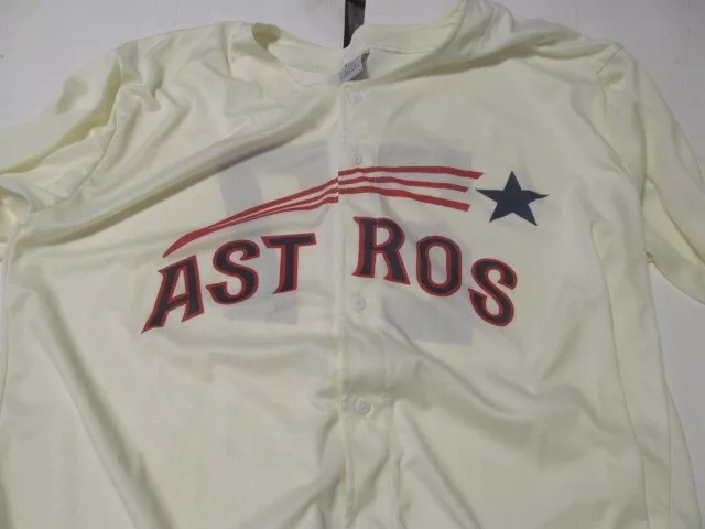 Houston Astros Throwback Jersey Jose Altuve XL Shooting Star MLB Cream off  white