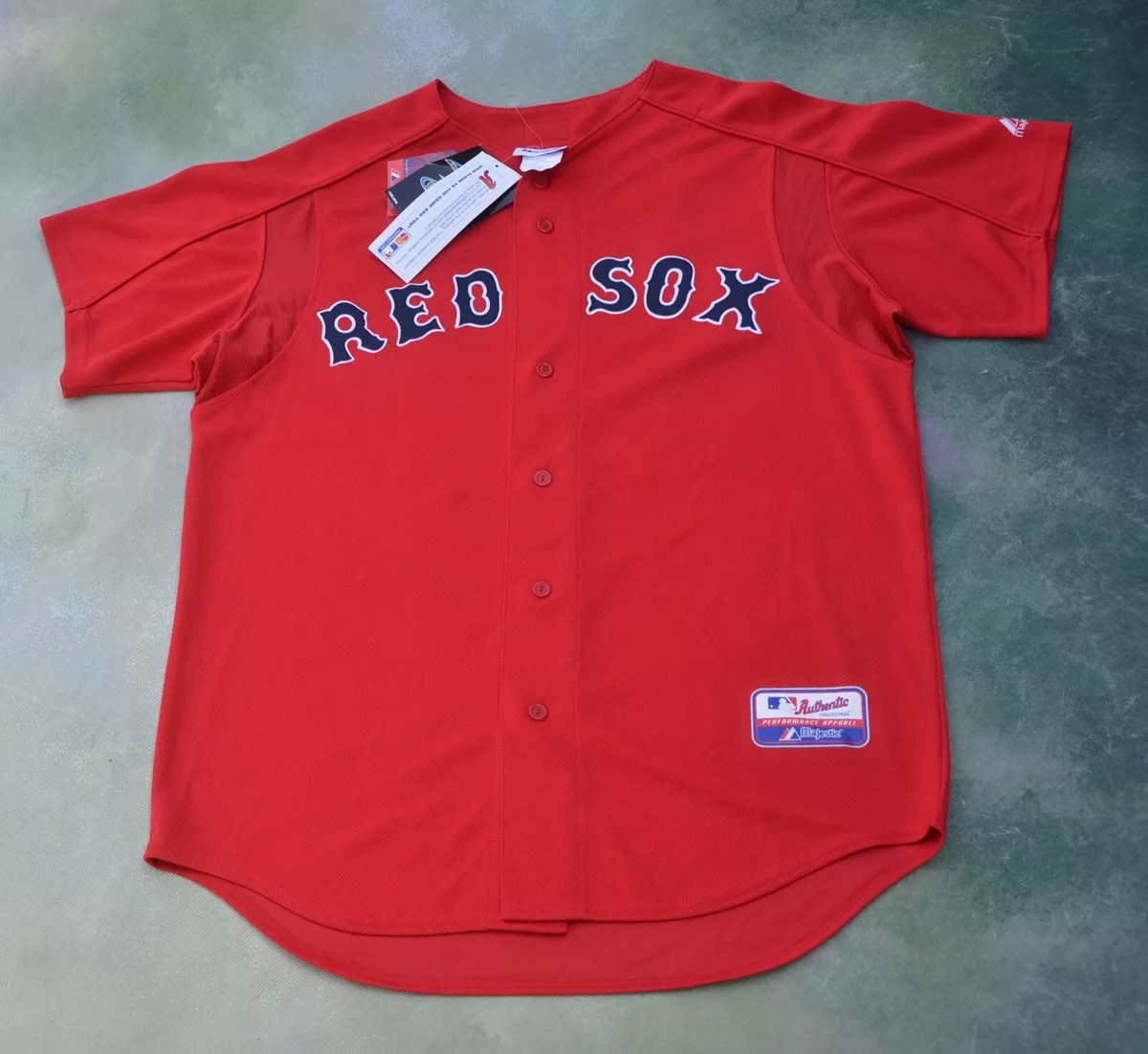 MAJESTIC VINTAGE BOSTON RED SOX #18 JOHNNY DAMON JERSEY SIZE XL RED STITCH