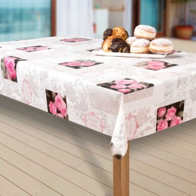 CKM Wachstuch-Tischdecke 140cm Rund - Punkte Design Wasserabweisend