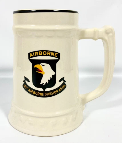 WW 2 US Army 101st Airborne Division Assn Stein Mug 24 oz WC Bunting Co Vtg RARE