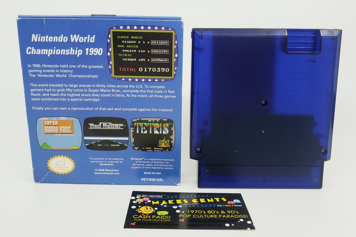 NES Nintendo RetroZone RetroUSB 1990 World Championships Repro