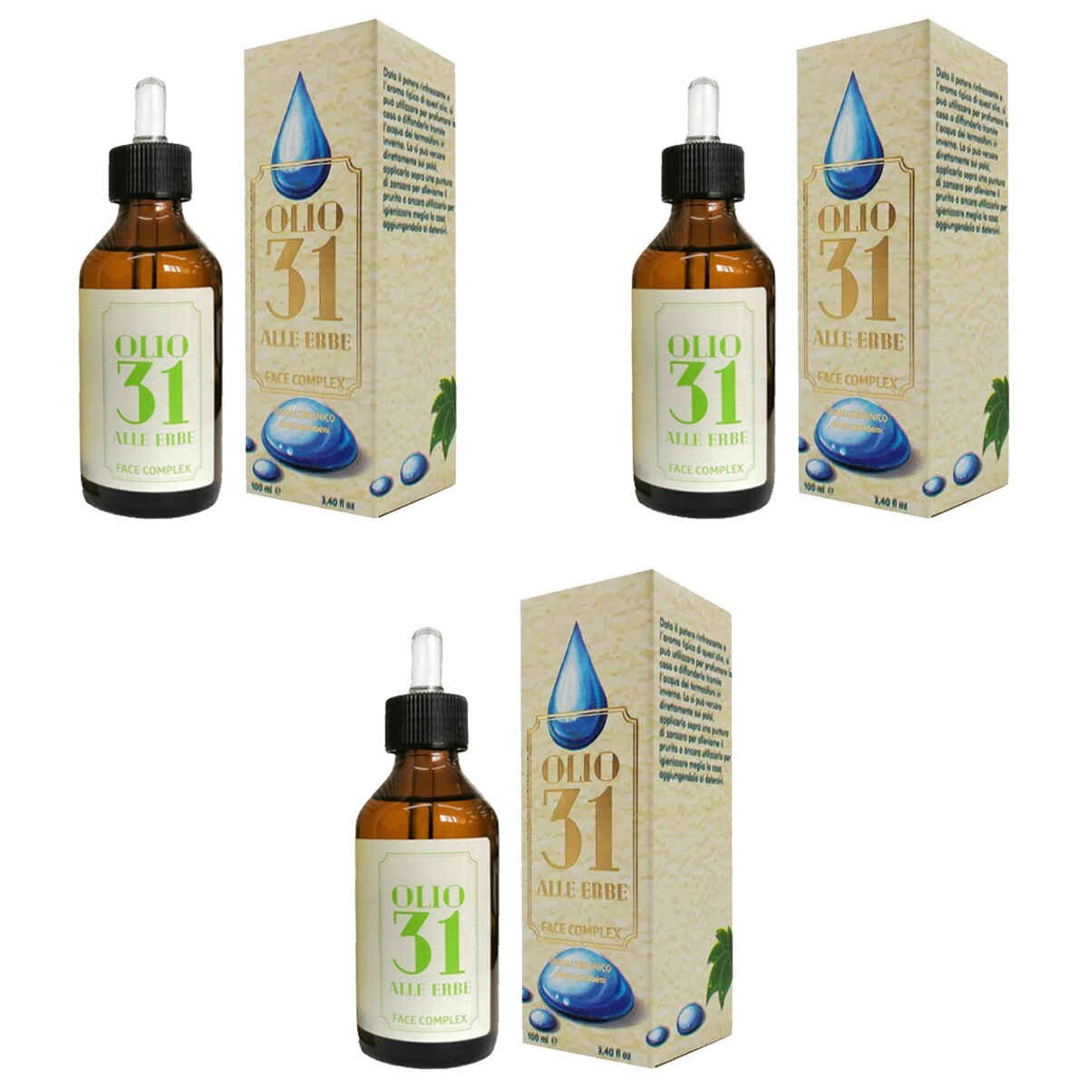 3pz Olio 31 alle Erbe Face Complex ipoallergenico balsamico rilassante 100ml
