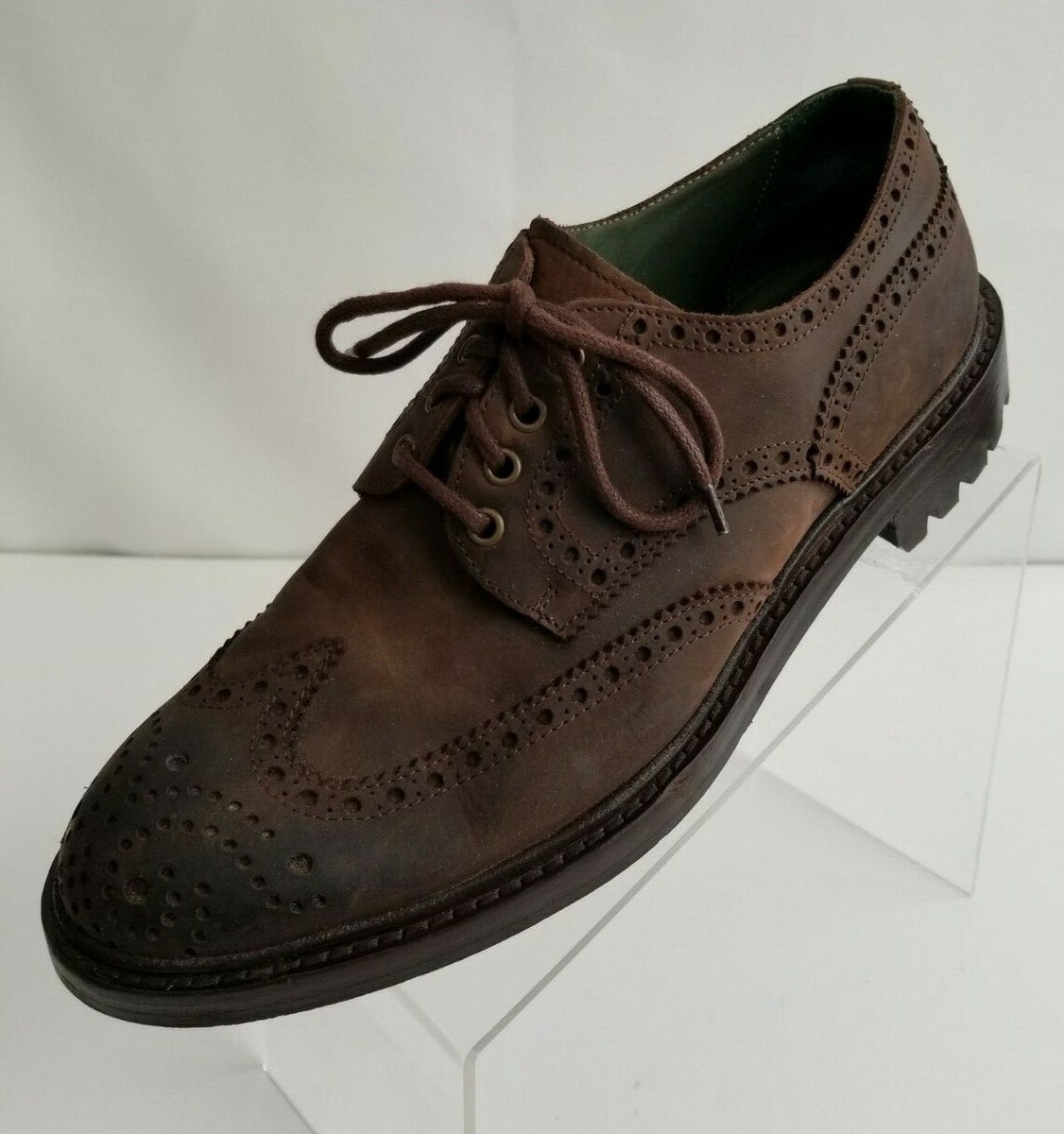 Andrea Ventura Firenze Oxford Brown Leather Wingtip Brogue Shoes Size EU43  US10