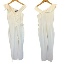 Lavish Alice White Belted Ruffle Crossover Fr...