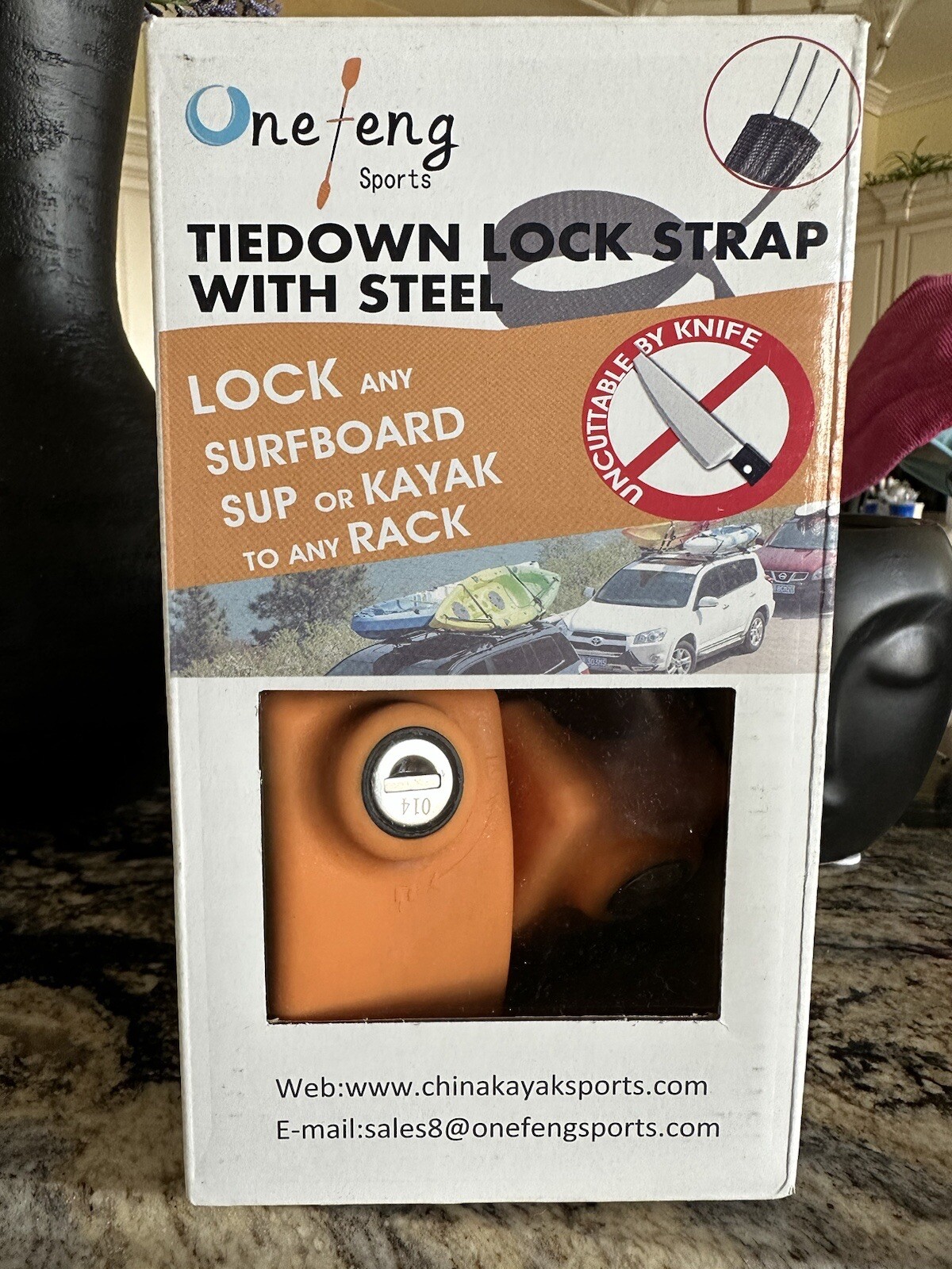 Onefeng Sports Lockable Tie Down Strap Car Rack, Surfboards, Kayak, SUP