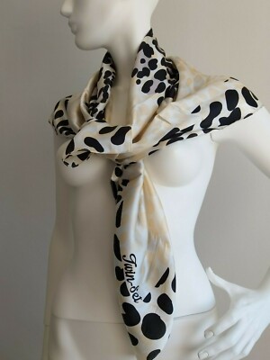 twin set fourlard maculado fondo beige 100% seda talla unica