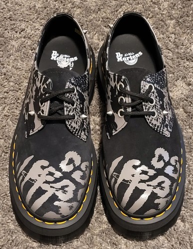 New Dr Martens 1461 Animal Clash Stud Suede Leather Platform Shoes M 6 