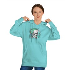 Skull with flower Unisex Hooded Sweatshirt