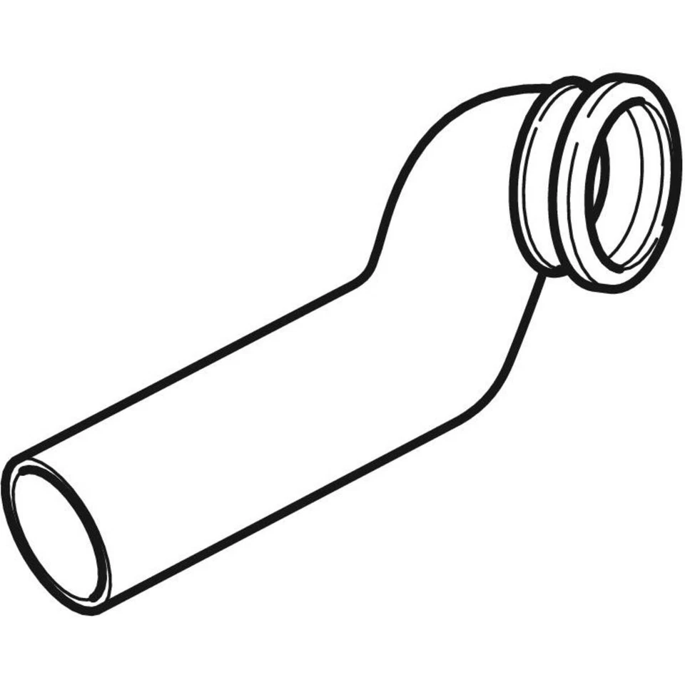 GE PE Anschlussbogen 90Gr für Wand-WC rechts gekröpft mit Erweiterung d90/90 - Bild 2 von 4