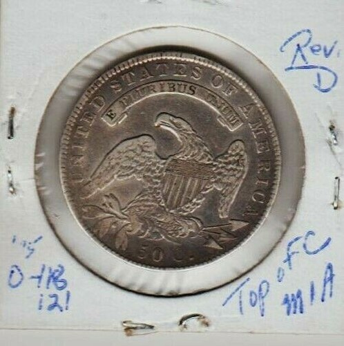 1836 Half C O-121 ?? Capped Bust Half Dollar XF Bottom Half C Rev D ? Scarce - Picture 2 of 6