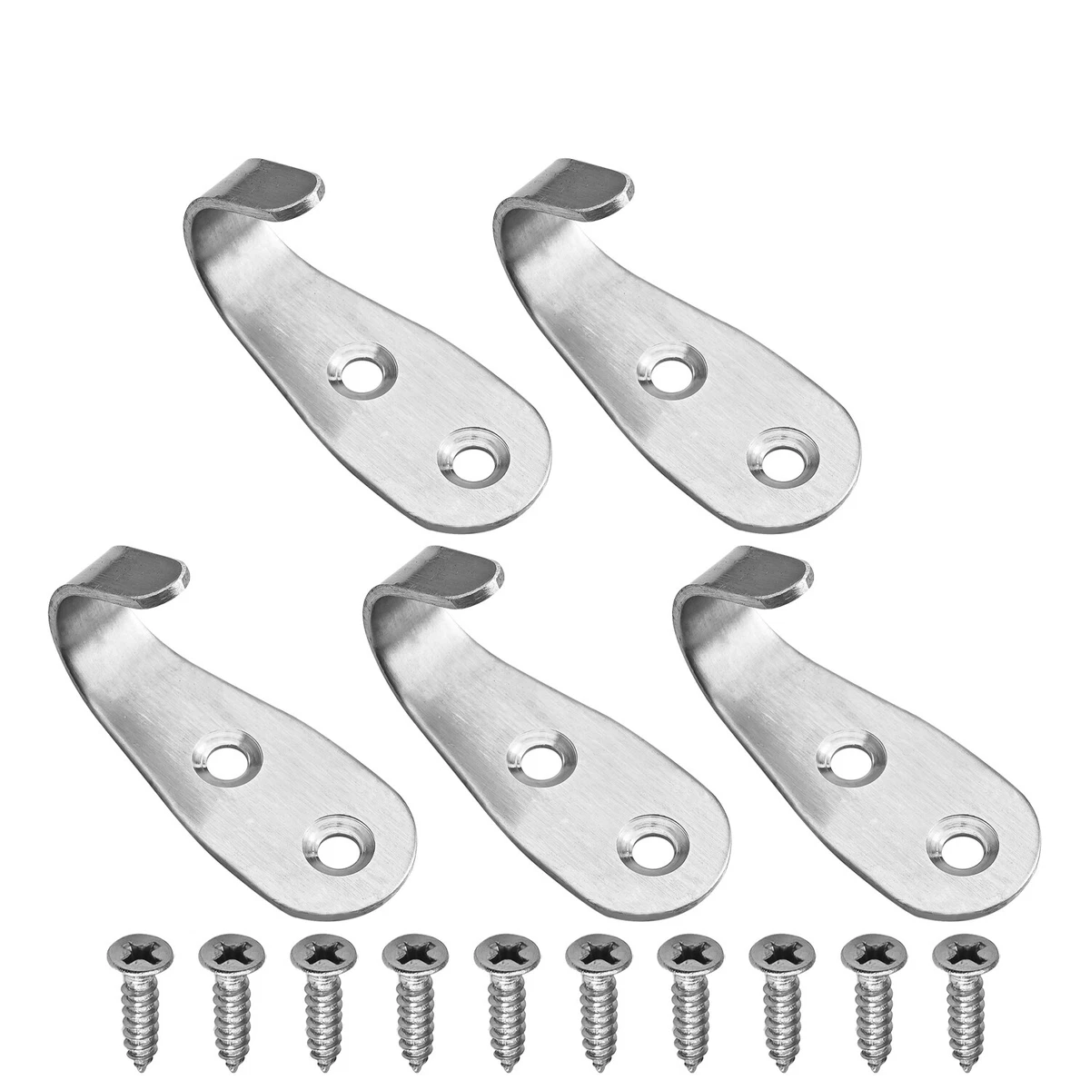 5-20PCS M4*20mm Single Hook Stainless Steel Wall Mount Hook with Screws