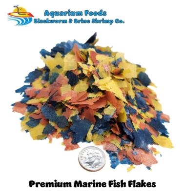 Marine Fish Flake Food 8oz -1/2-lb - With FREE 12-Type Pellet Mix & 4-Type Wafer