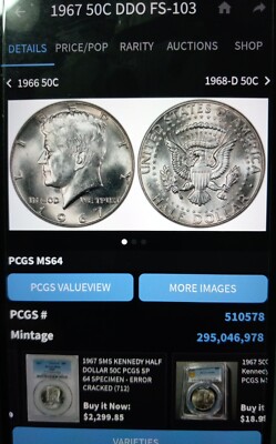 1967 Kennedy Half Dollar Coin - SCARCE 40% Silver DDO FS 103 | eBay