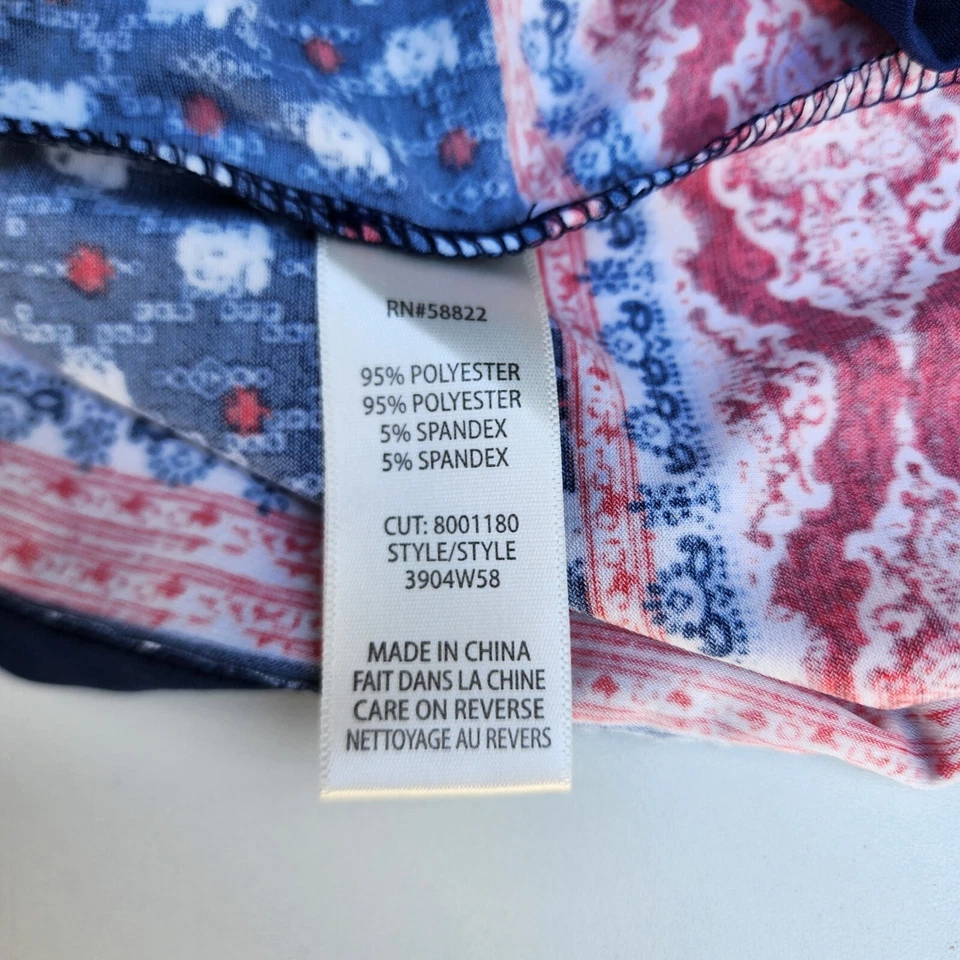 VESTIDO CAMBIO MAX STUDIO Mujer Elástico SIN MANGAS AZUL ROJO Blanco KEYHOLE Talla L Foto 4 de 4