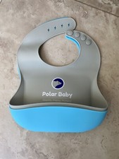 Baby Toddler Silicone Feeding Bibs Set of 2 by Polar Baby, Adjustable. NEW