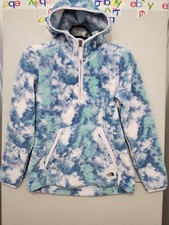 North Face Sweatshirt Womens S Campshire Sherpa Hoodie Pullover 1/4 Zip Printed