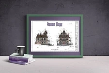 Disneyland Paris - Phantom Manor - Haunted Mansion Colored Blueprint