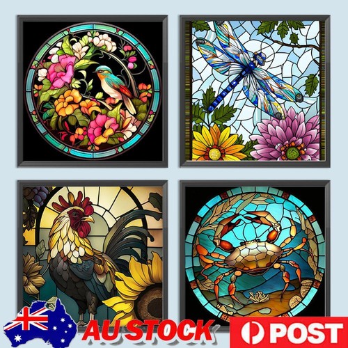4pcs 5D DIY Full Round Drill Diamond Painting Set Animal Kit Home ...