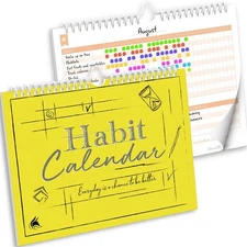 Clever Fox Habit Tracker Calendar – Inspirational Goal Tracker and Habit Cale...