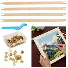 4 Pcs Needlepoint Stretcher Bars with Tacks Remover - 20 Pcs