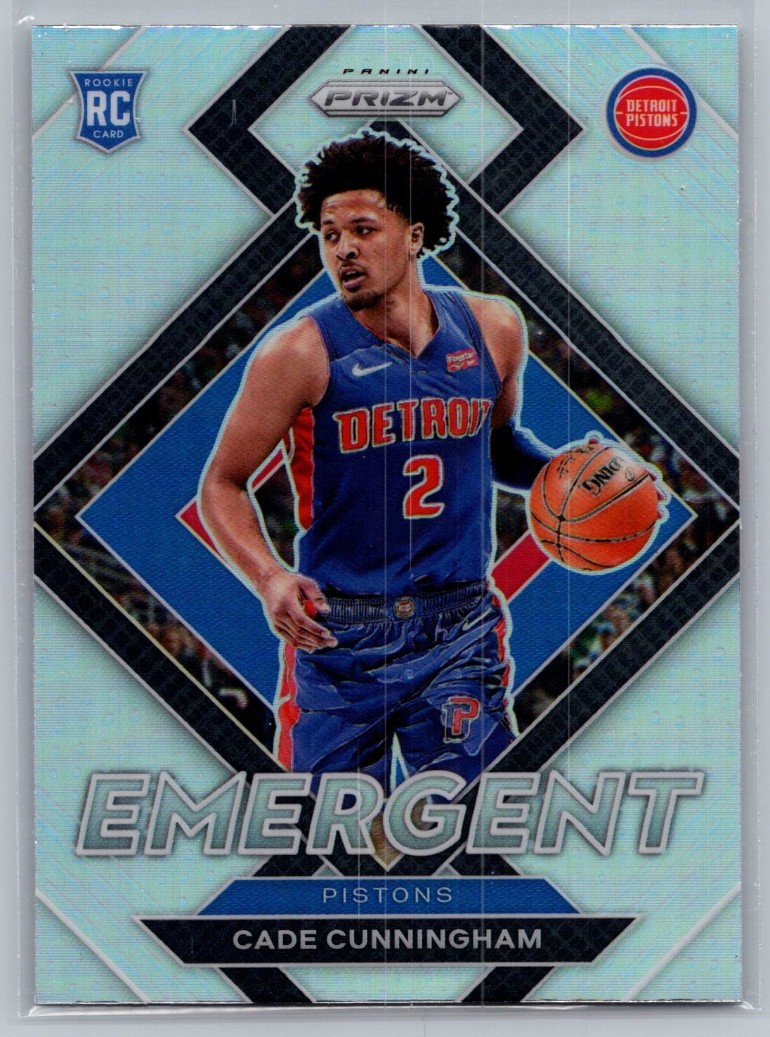 2021-22 Panini Prizm #22 CADE CUNNINGHAM Emergent Prizms Silver Pistons