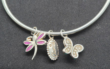 Ortak Malcolm Gray sterling silver torque bangle butterfly dragonfly cherish