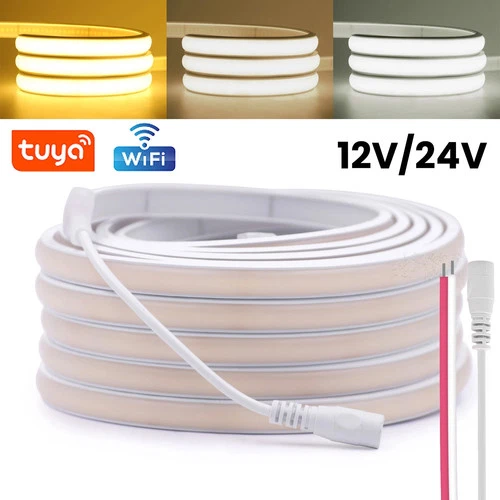 12V/24V COB LED Strip Light Flexible High Bright LED Tape Light 3000K 6500K IP68