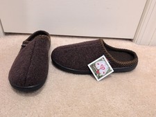 NEW Haflinger Men's Chocolate Classic Hardsole Slippers Shoes Size 45 US 12