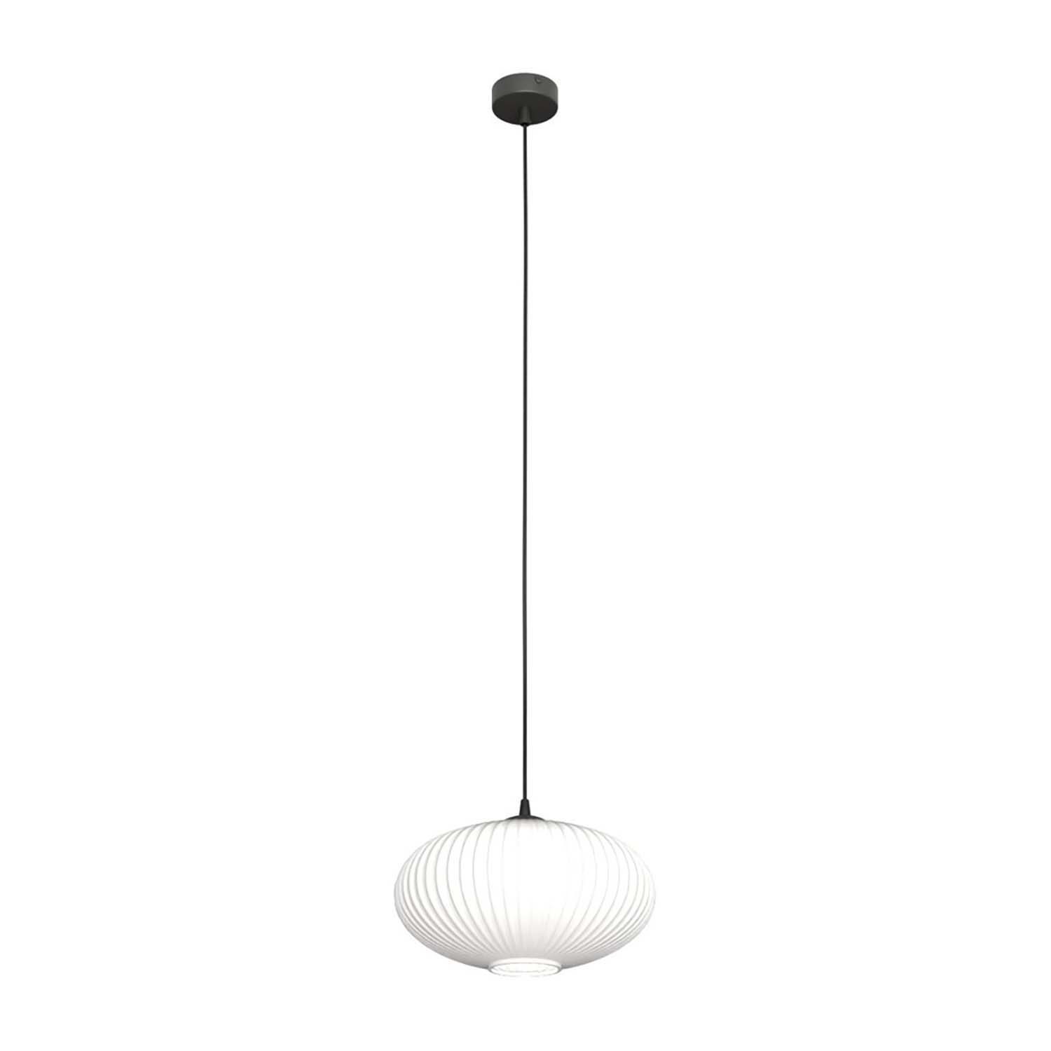 Lampada Sospensione Iris Plissé Bianco & Acciaio Nero - Must Have!