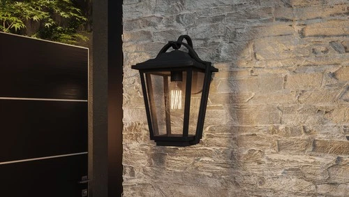 Darius 1-Light Outdoor Wall Lantern in Earth Black - Picture 6 of 6
