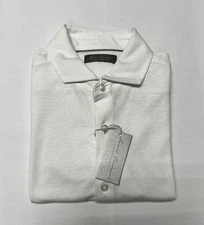 Daniel Cremieux Men Shirt Large Button Jersey Linen Blend Short Sleeve White $85