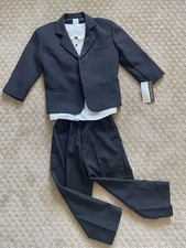 Spring Notion Boys 4T Black Suit Set NWT H M White Pleated Dress Shirt 4-5Y