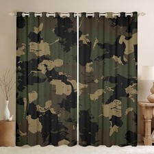 Camo Darkening Dreapes Camouflage Curtains Living Room Kids Military Style 30...