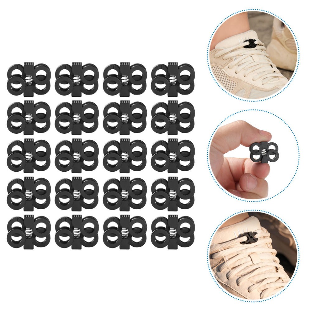 APL 20 Pezzi Fibbia Rapida per Lacci per Scarpe Serrature a Cavo per Porta Lacci Bambino