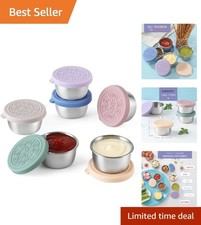 Compact 6 Pack Condiment Cups with Airtight Lids - Perfect for On-the-Go Meals