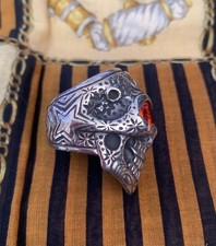 Bill Wall Leather Master Skull Ring Sterling ...