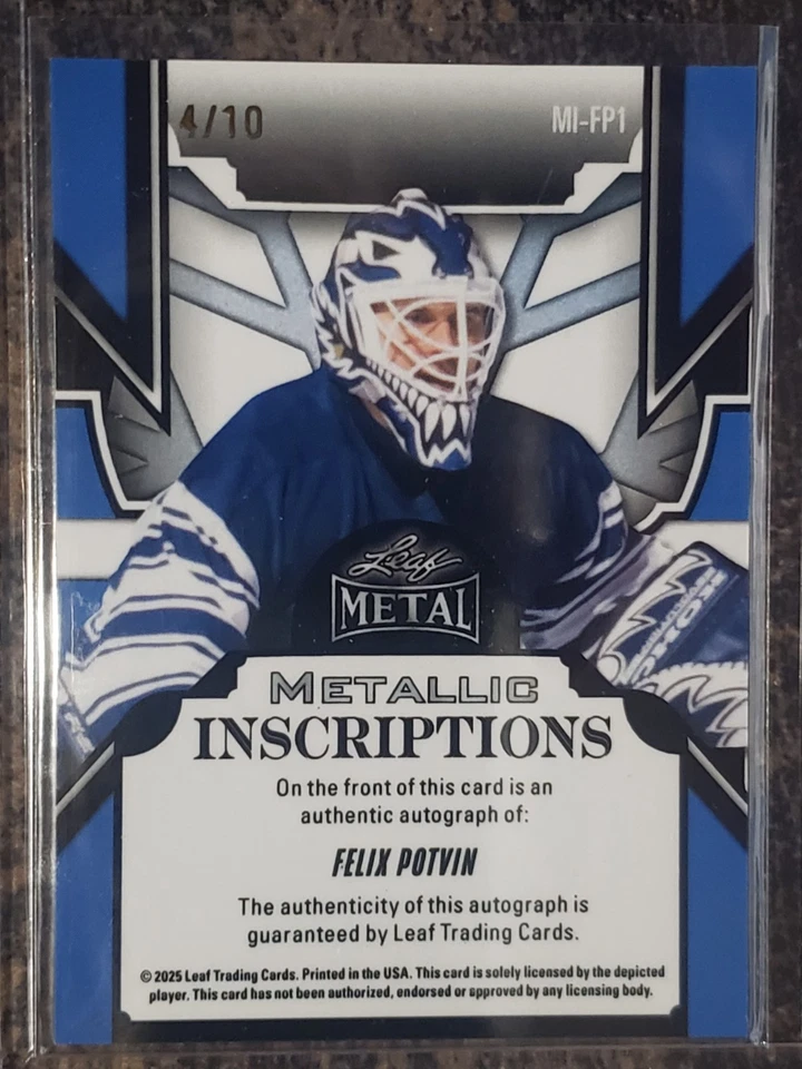 2025 Leaf Metal Legends FELIX POTVIN Metallic INSCRIPTIONS Auto! MI-FP1 4/10 WOW - Image 2 of 3