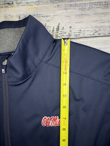 Ole Miss Cutter & Buck Men’s Zip Up Jacket Blue Gray Size 2XL - Picture 11 of 14