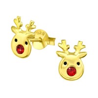Weihnachten Ohrstecker Rentier Ohrringe Silber 925 Gold Rudolf Elch Red Nose