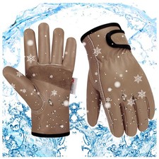 Mens Winter Leather Work Gloves, Warm Thinsulate Lining for Cold Weather Work...