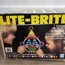 Vintage 1981 Lite Brite Hasbro in Original Box Tested  Working W/ Sheets  Pegs