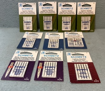 Schmetz Sewing Machine Needles 10 Assorted NEW Packs Leather Universal Hemstitch
