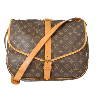 Louis Vuitton Saumur Handbag Monogram Canvas Brown Shoulder Bag