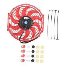 12" Electric Radiator Cooling Fan Assembly Kit, Push 12" No Thermostat Red