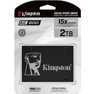Kingston KC600 2 TB Solid State Drive - 2.5  Internal - SATA (SATA/600) - 3.5  C