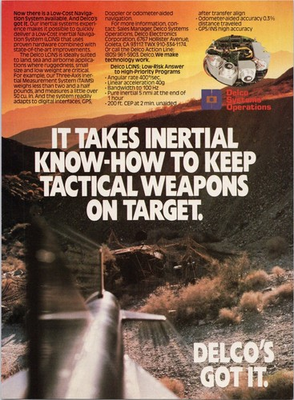 #ad Delco Systems Operations 1987 Tactical Weapons Print Ad Vintage $13.75