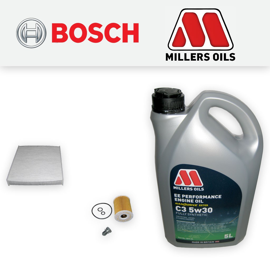SERVICE KIT for VW POLO MK5 (6C/6R) 1.2 TDI OIL CABIN FILTERS +OIL (2010-2014)