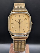 SEIKO Chariot 6431-5050 Gold Men's Analog Watch Replaced Battery and Gasket Used