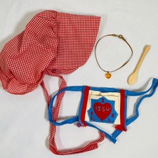 18" American Girl Doll 1991 PC Kirsten's Meet Accessories: Bonnet/Necklace/Spoon