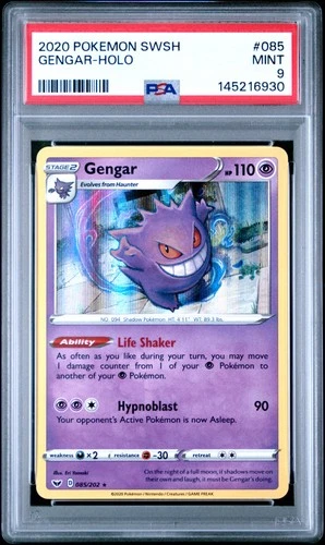 2020 POKEMON SWORD & SHIELD #085 GENGAR-HOLO PSA 9